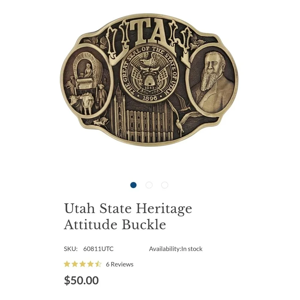 Montana Silversmiths Utah State Heritage Attitude Belt Buckle - 60811UTC New!